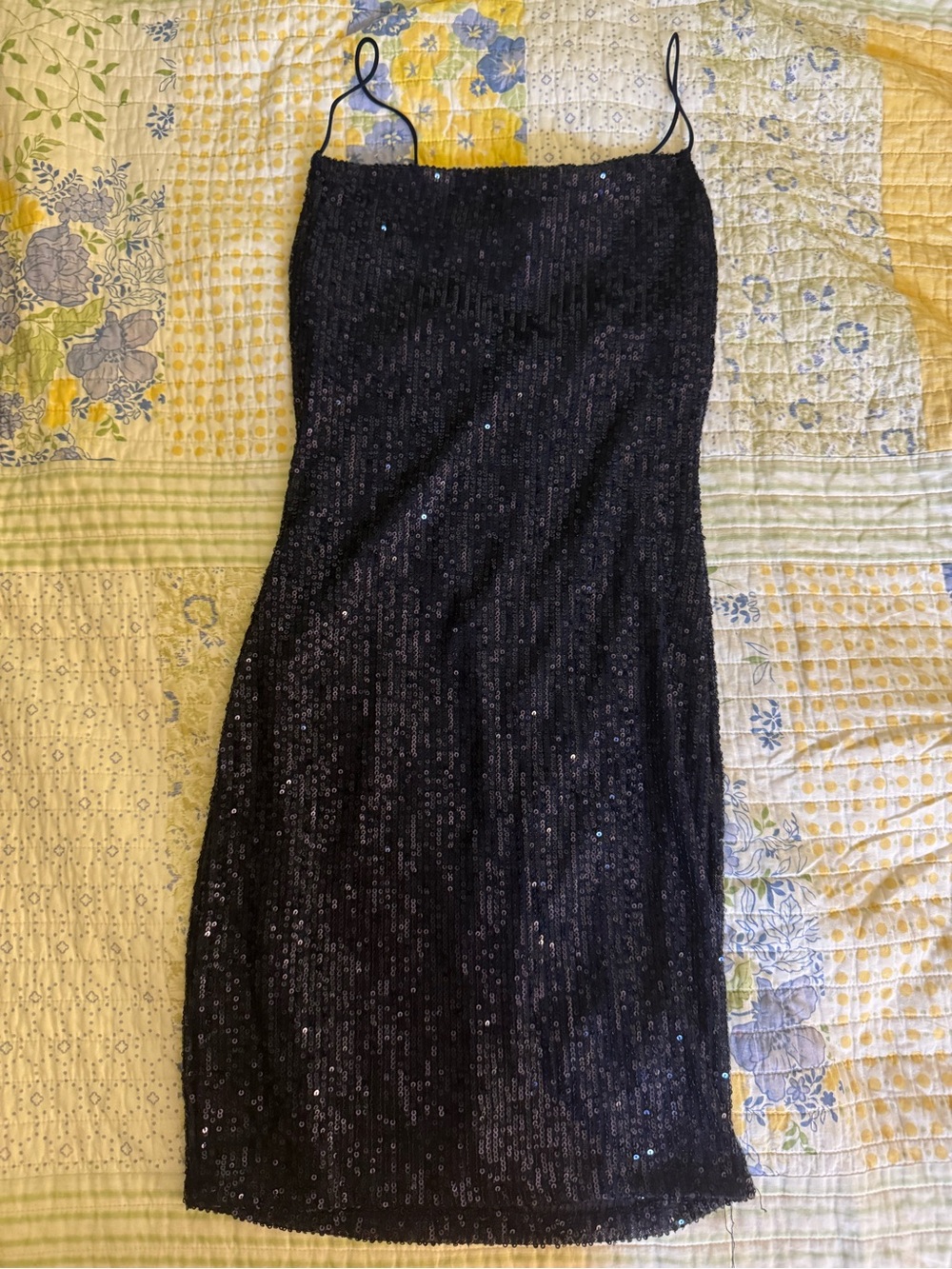 Navy Sequin Bodycon Dress Size Small